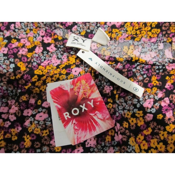 Roxy Forever And A Day Pants NWT Size M Anthracite Floral Daze Wide Leg - Picture 8 of 9